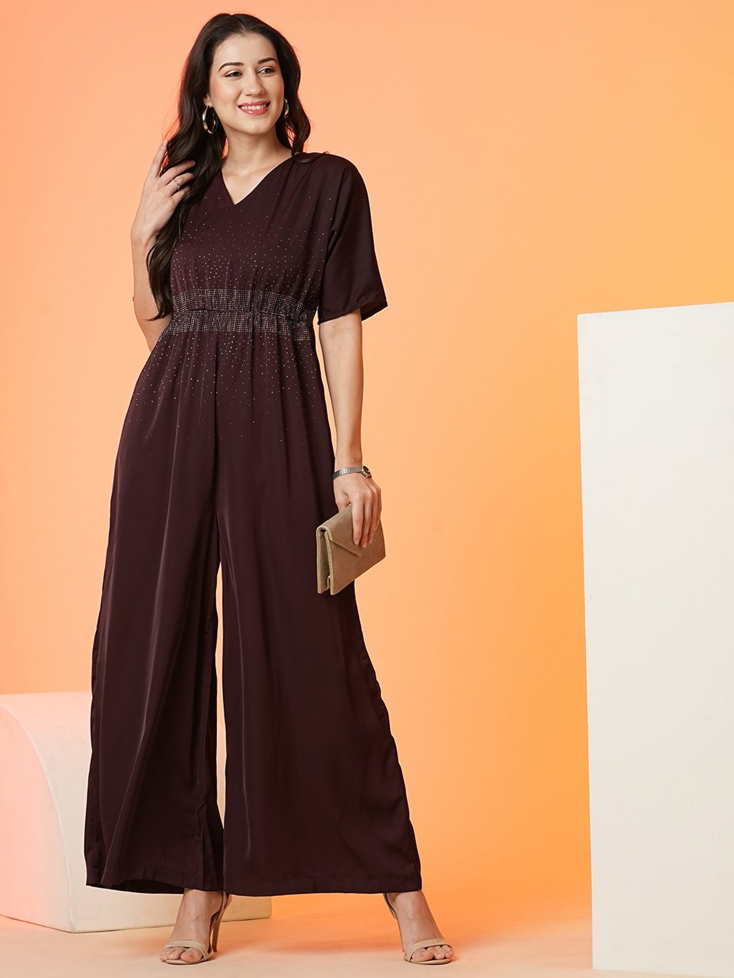 Globus Wine Embellished Jumpsuit