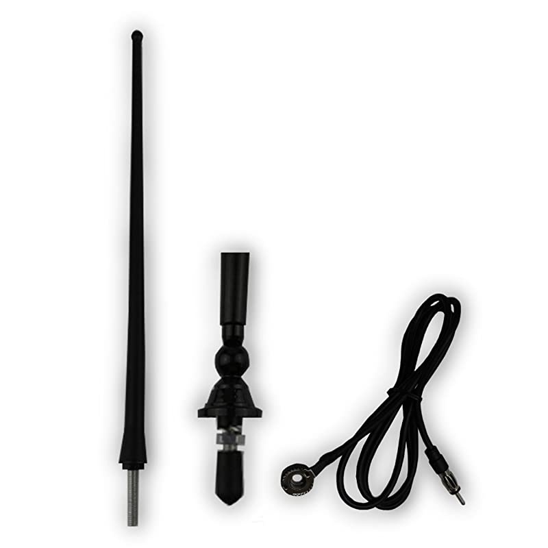 Waterproof Marine Radio Antenna Rubber Duck Dipole Flexible Mast FM AM Antenna for Boat Car ATV UTV RZR SPABlack