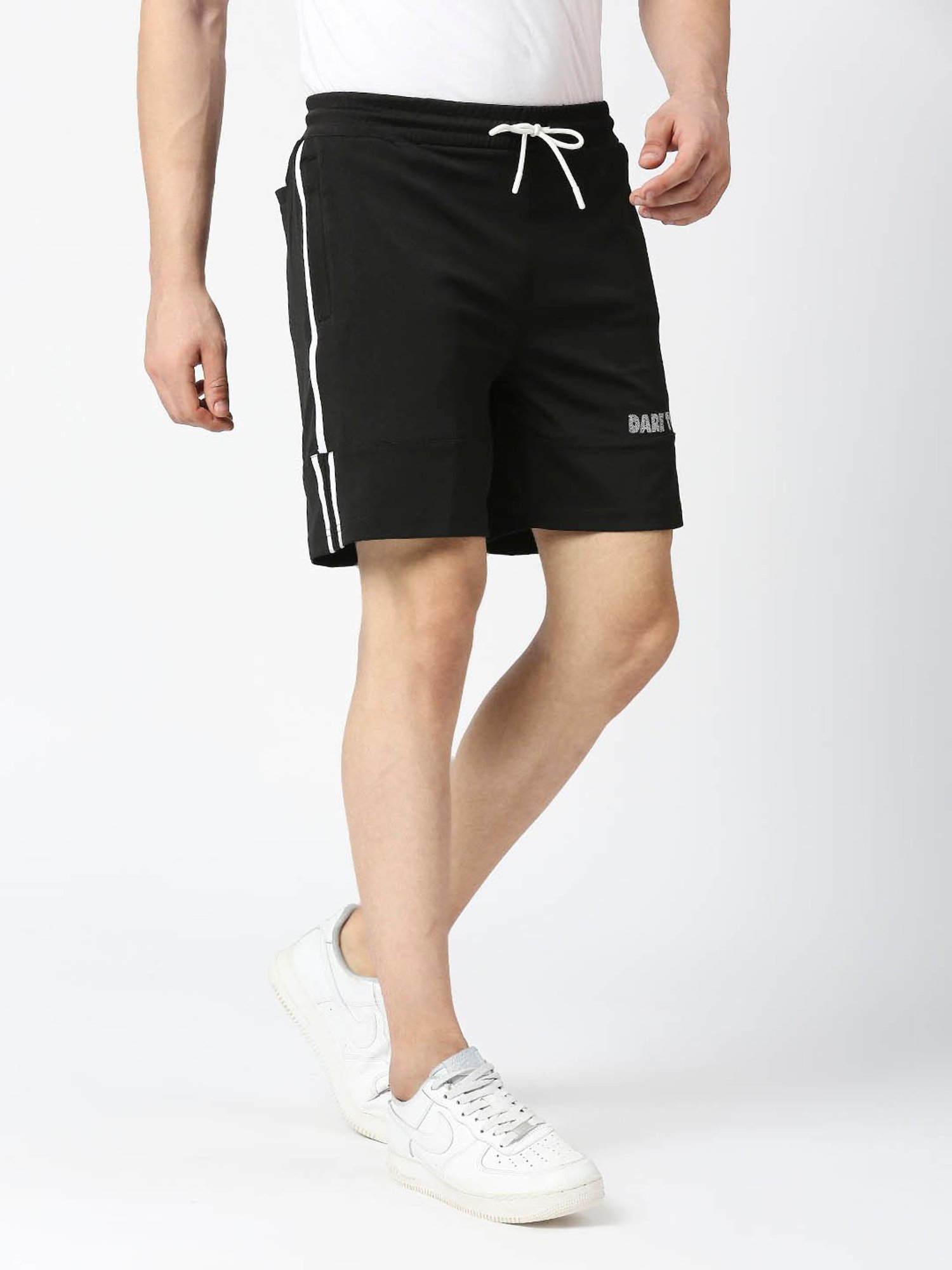 Fitz Jet Black Slim Fit Sports Shorts