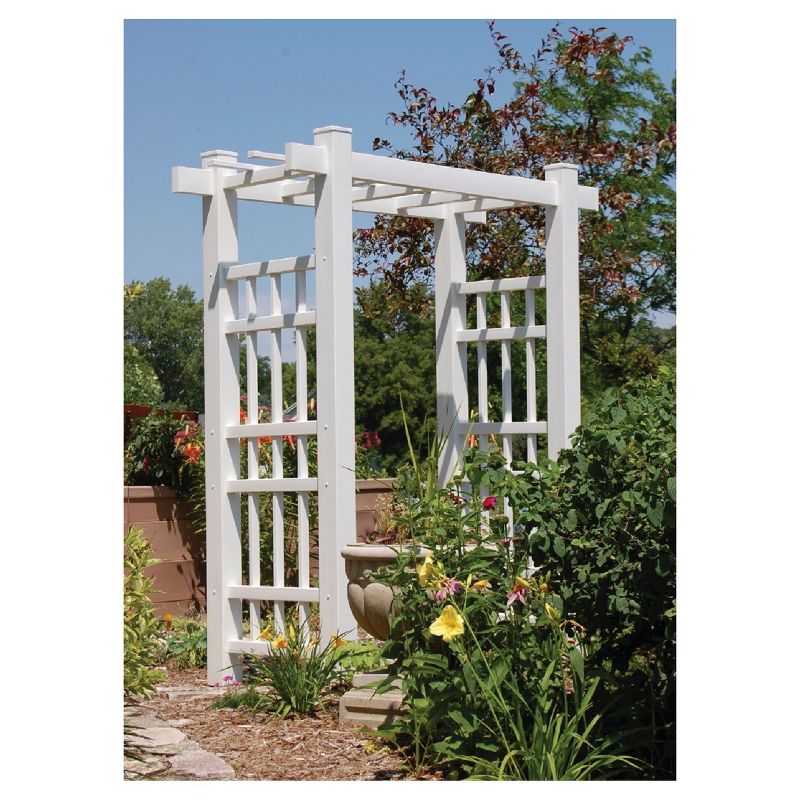 78" Windsor Vinyl Arbor - White - Dura-Trel