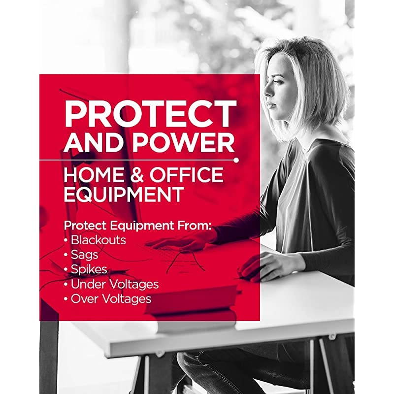 AVRG750LCD Intelligent LCD UPS System, 750VA/450W, 12 Outlets, AVR, Compact Black