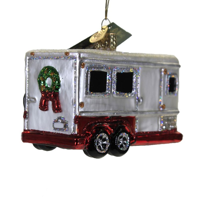 Old World Christmas 2.5" Horse Trailer Travel Home Away From Home  -  Tree Ornaments