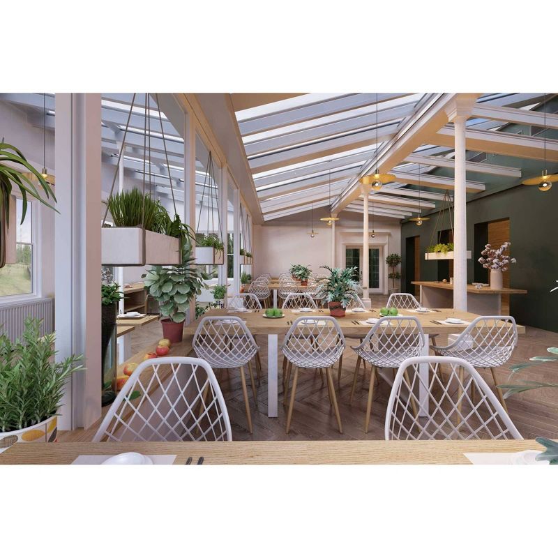 Set of 2 Kurv Dining Chair White/Natural - Jamesdar