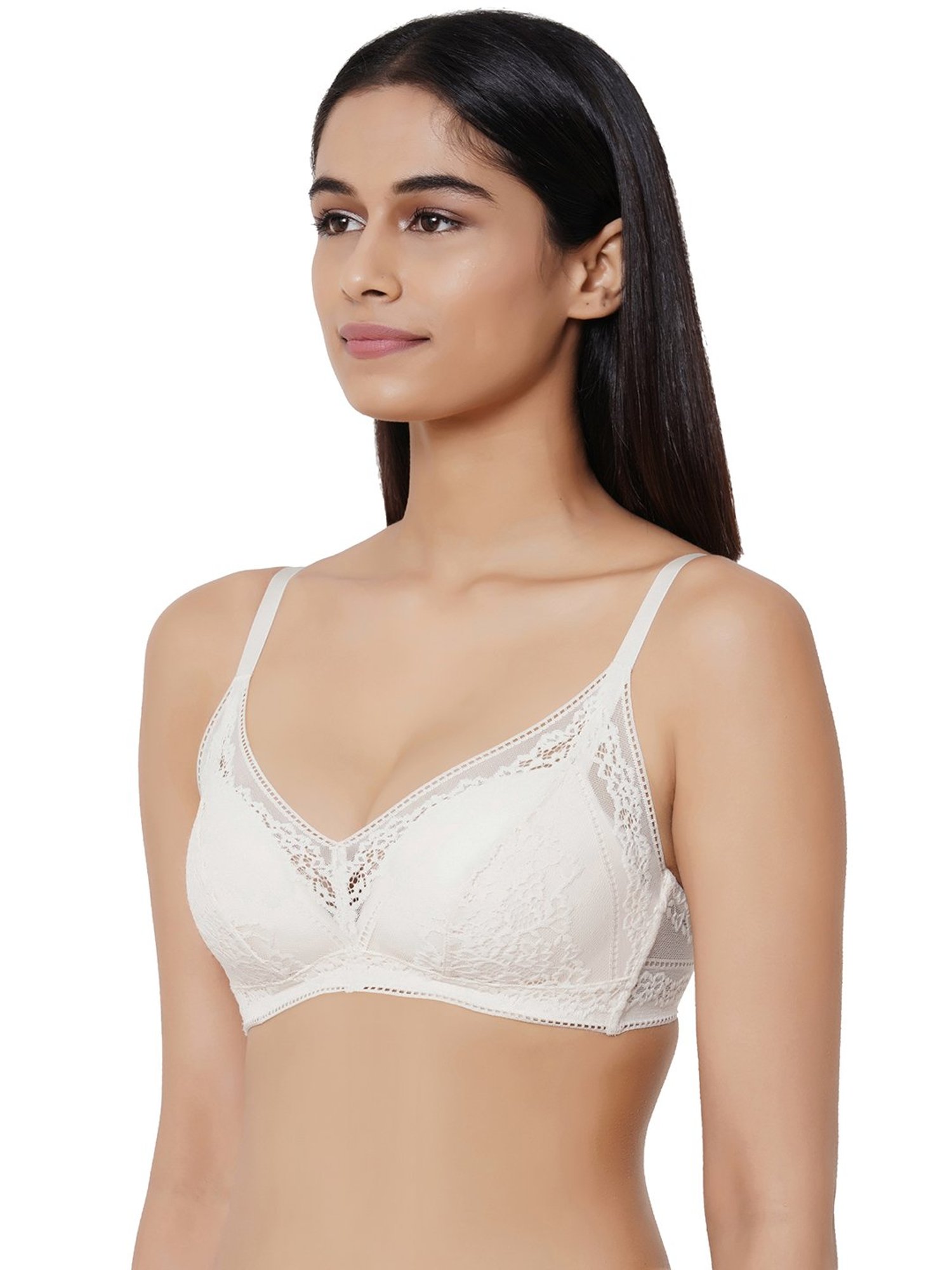 Wacoal Lucy Padded Non-Wired 3/4Th Cup Lace Fashion  Bra - Beige