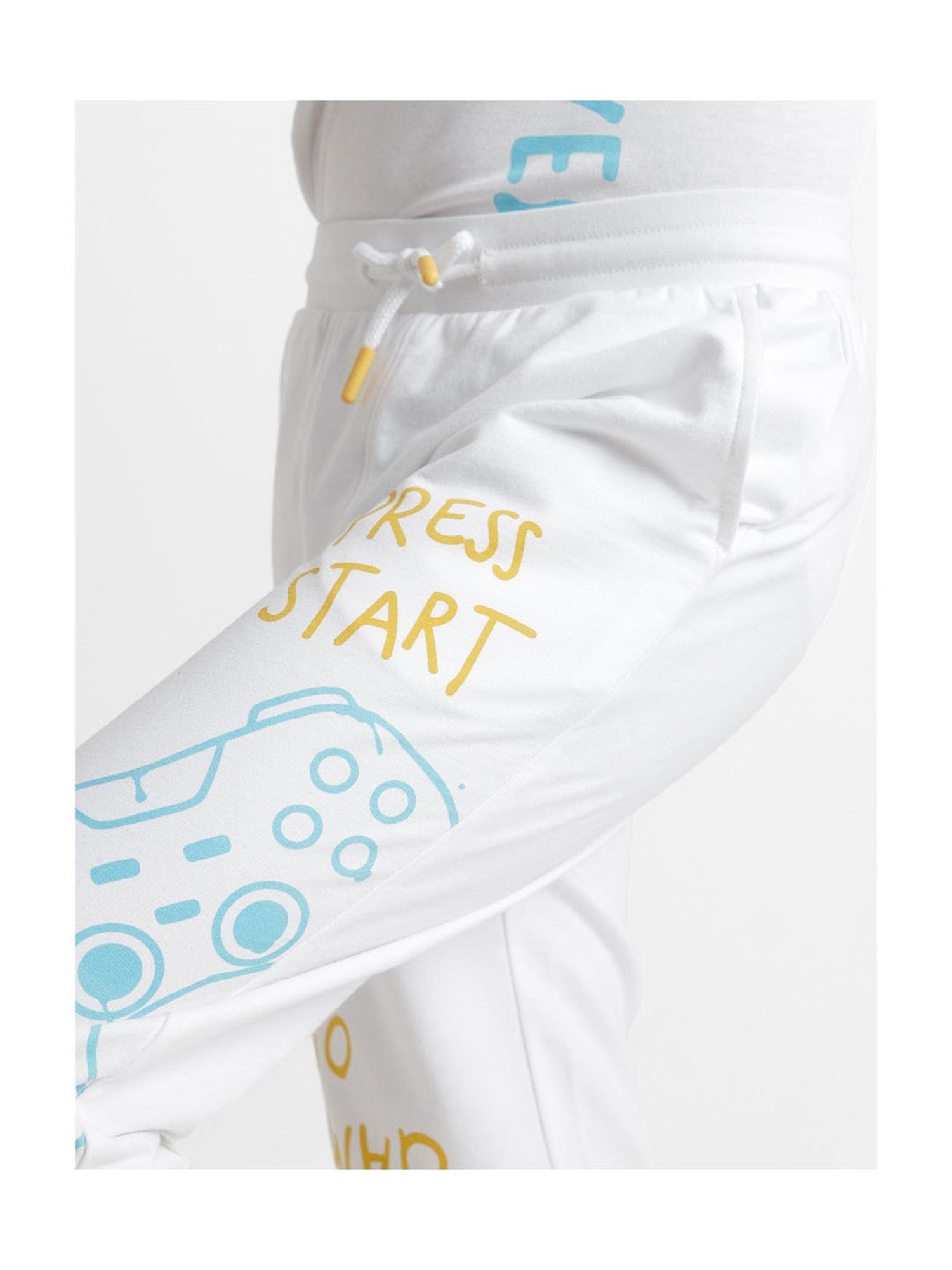 Jack & Jones Junior White Printed Trousers