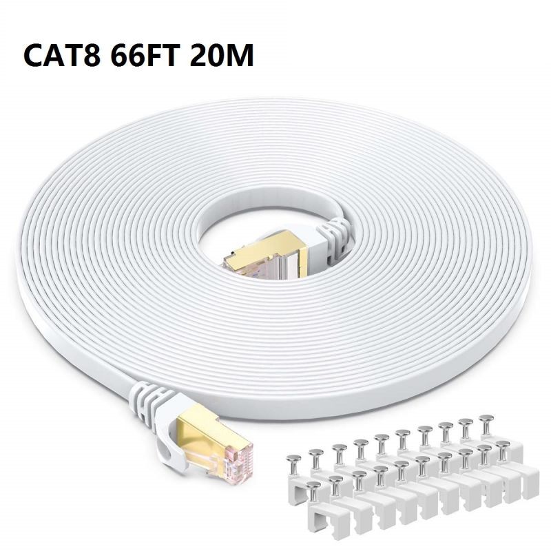 NEK Cat 8 Ethernet Cable 33 ft. 26AWG Heavy Duty High Speed RJ45 Patch Cord, Cat8 LAN Gold Plated 40Gbps 2000Mhz Network, Indoor, Outdoor & Weatherproof S/FTP UV Resistant for Router/Modem/Gaming