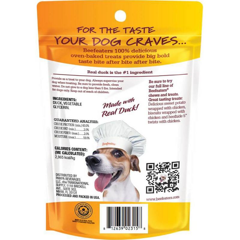 Beefeaters Oven Baked Duck Jerky Strips Dog Treats - 24oz