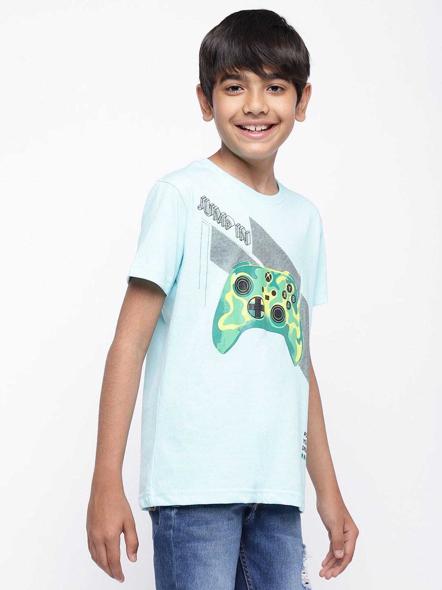 Lil Tomatoes Kids Blue Printed T-Shirt