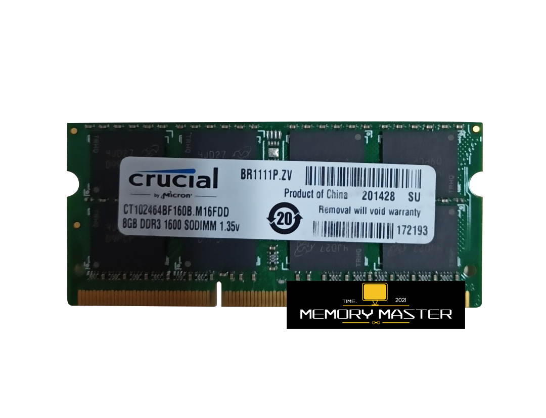 Crucial RAM CT02464BF160B.M16FDD 4GB, 1 x 4GB, DDR3L-1600MHz PC3L-12800 CL11 Laptop Memory