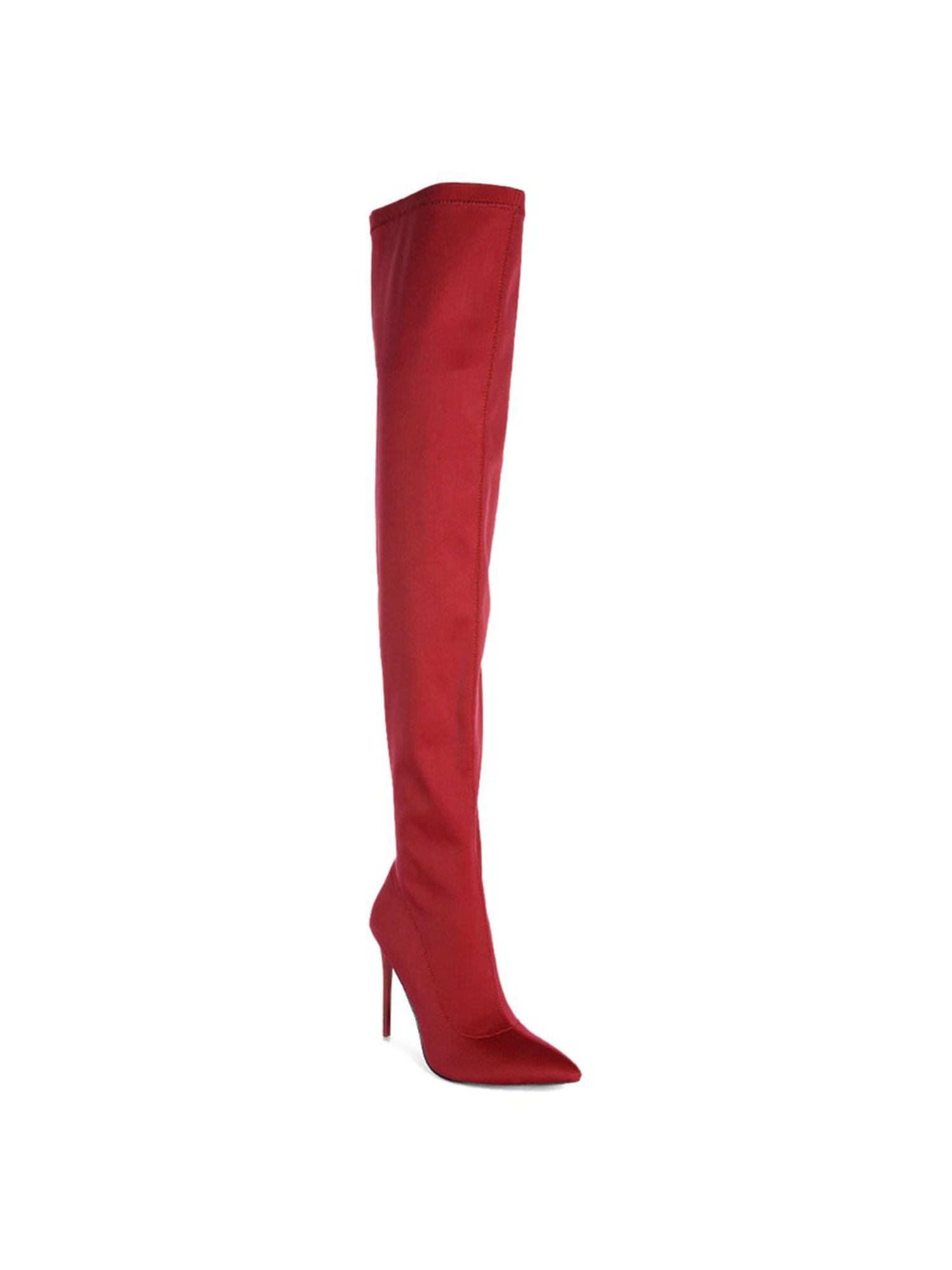 London Rag Women's Burgundy Stiletto Booties