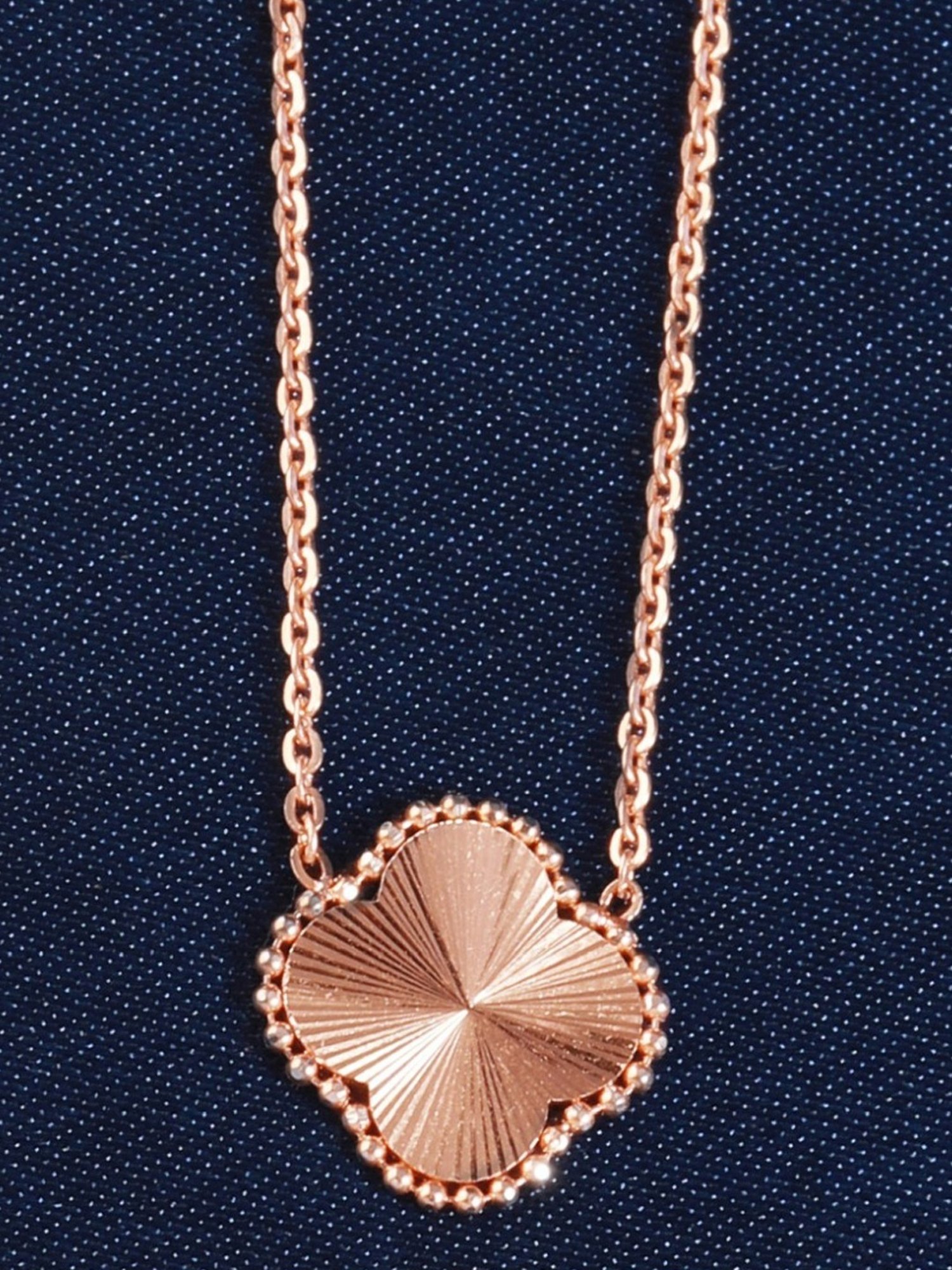 Candere By Kalyan Jewellers 18k Rose Gold Pendant With Chain