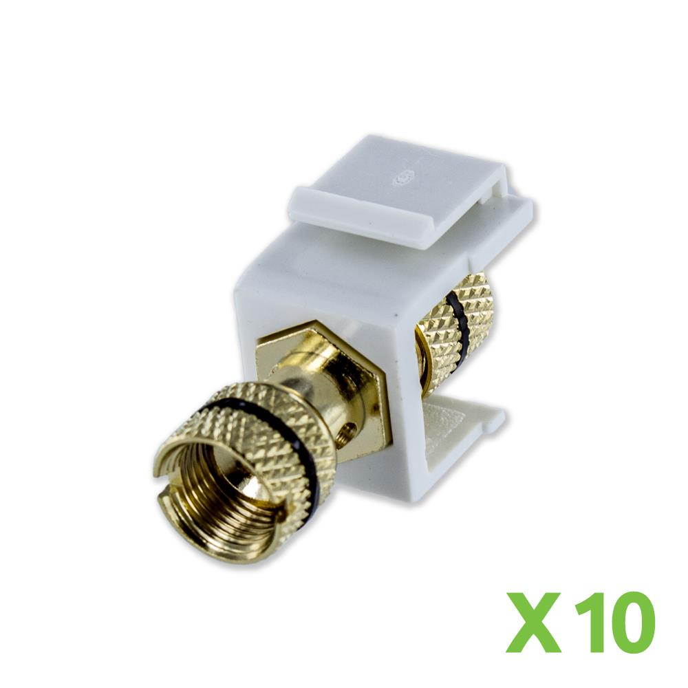 NavePoint 10 X Screwed Female To Female Banana Jack Keystone Gold Black Ring White Lot