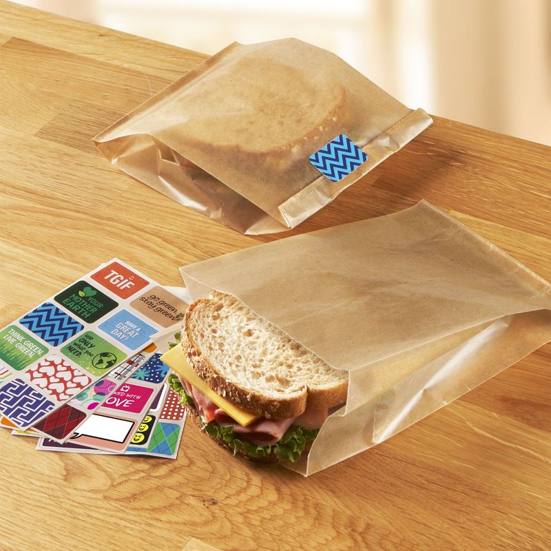 Reynolds Kitchens Wax Paper Sandwich Bags with Stickers - 50ct