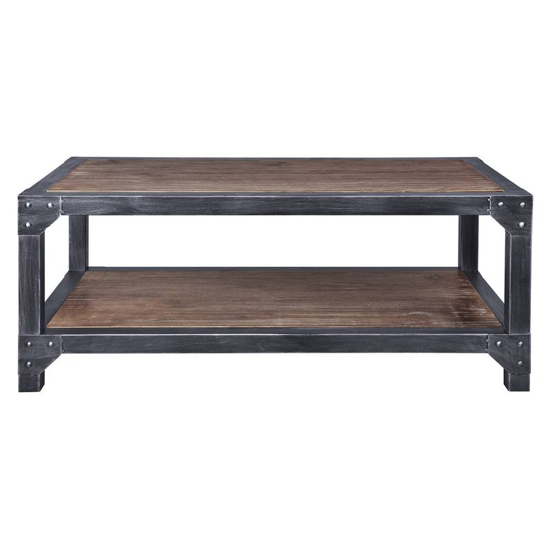 Madra Industrial Coffee Table Gray/Pine Wood - Armen Living