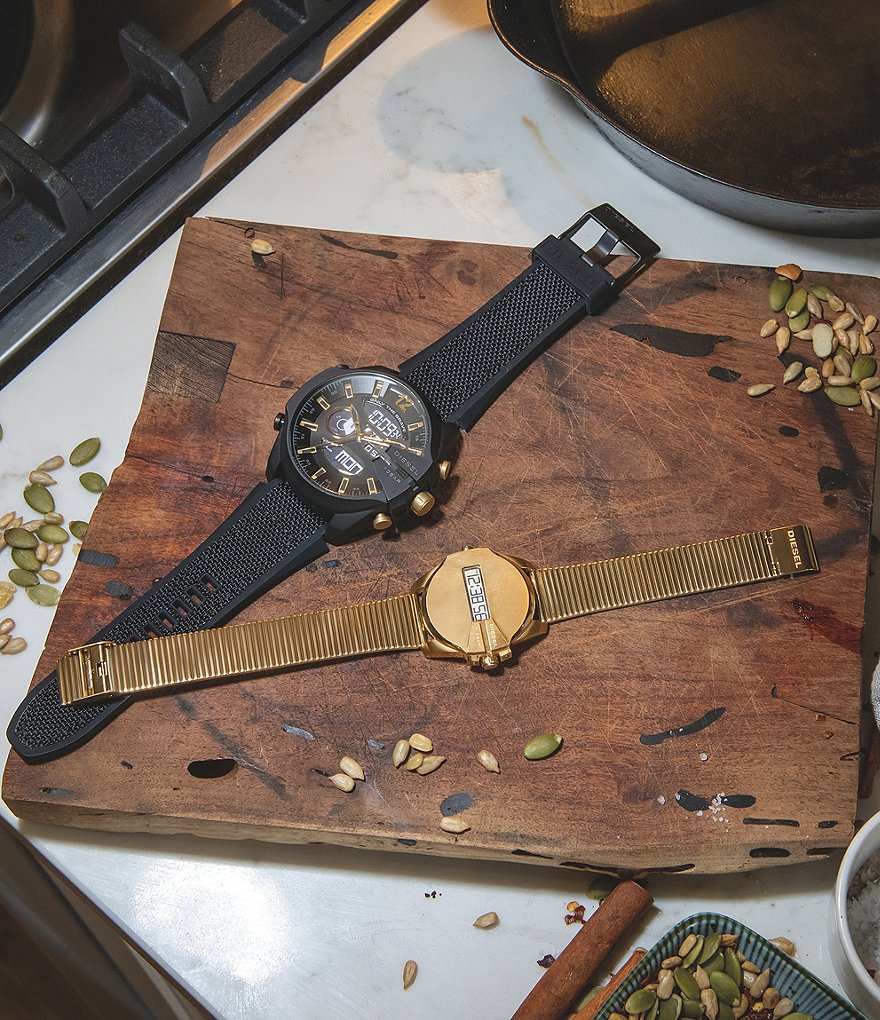 Diesel Baby Chief Digital Gold-Tone Stainless Steel Watch