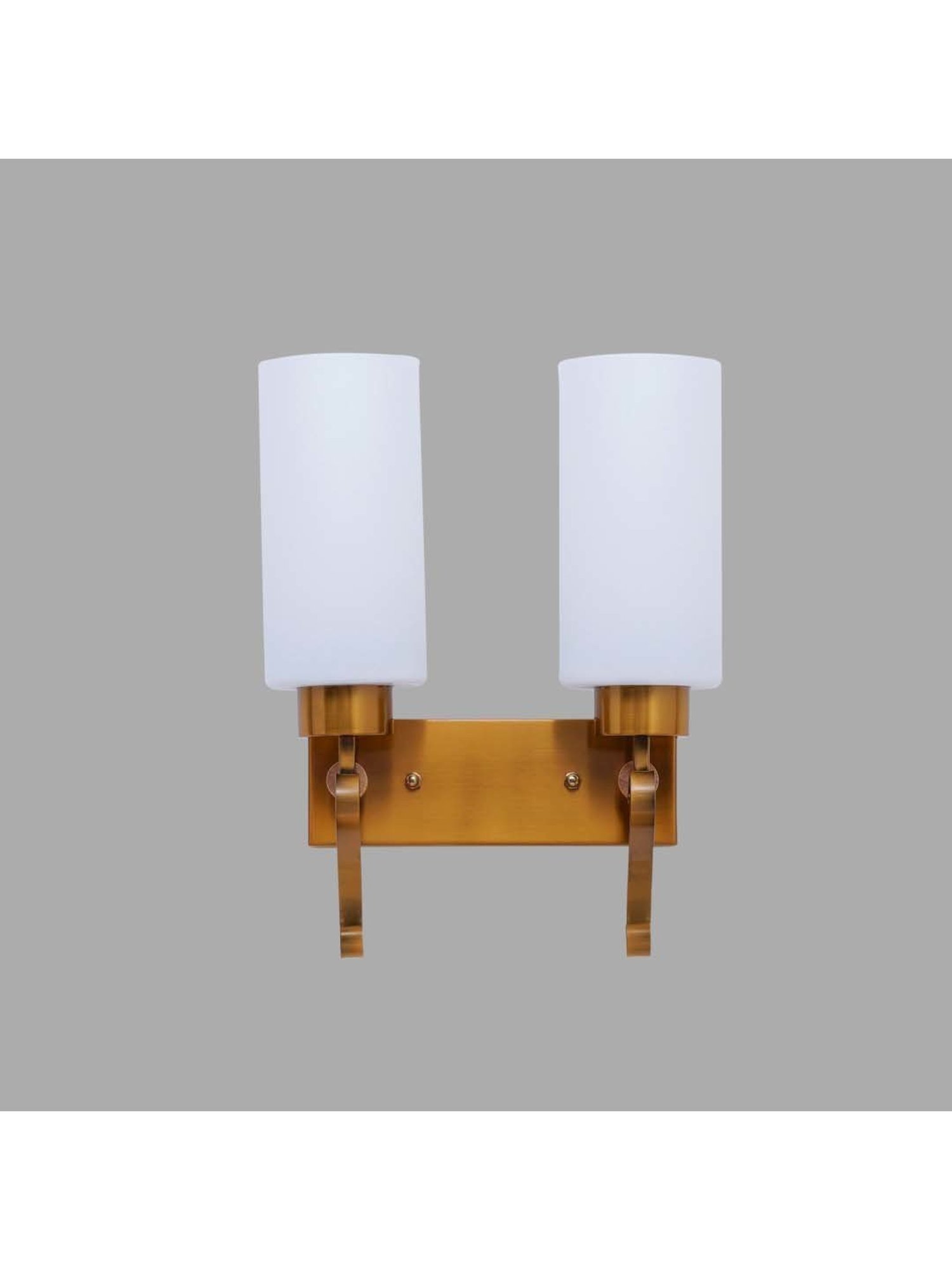 Kapoor E Illuminations Paloma White & Brown Metal Modern Duo Wall Light - Set of 1