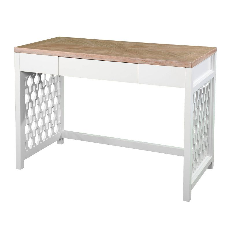 Leine Writing Desk Natural/White - Aiden Lane