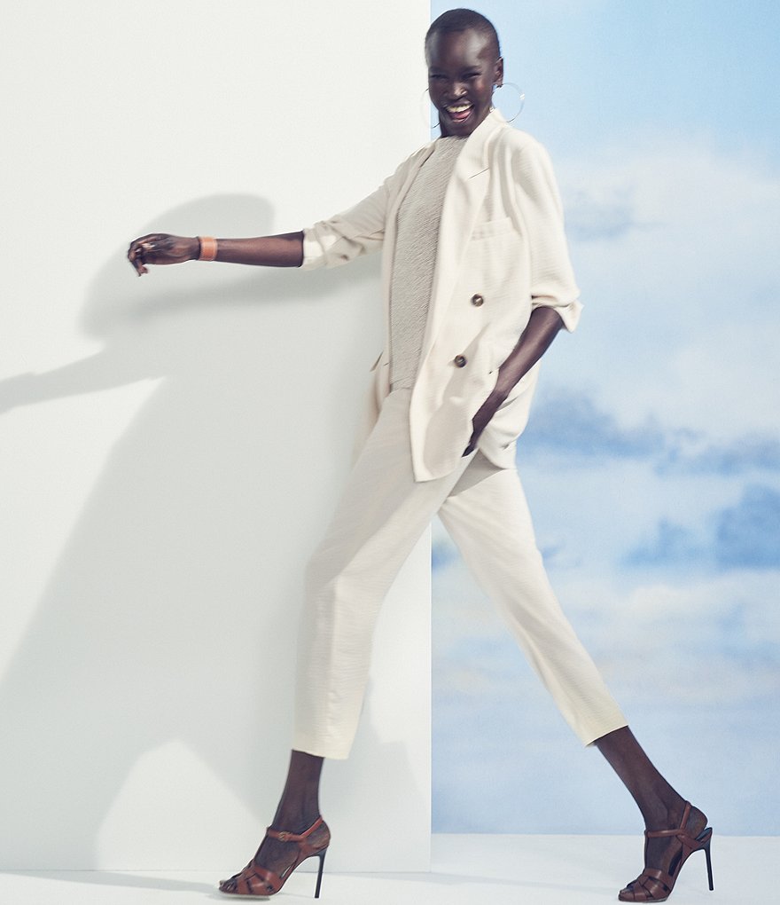 b new york Recycled Poly Crossover Harem Ankle Length Pull-On Pants