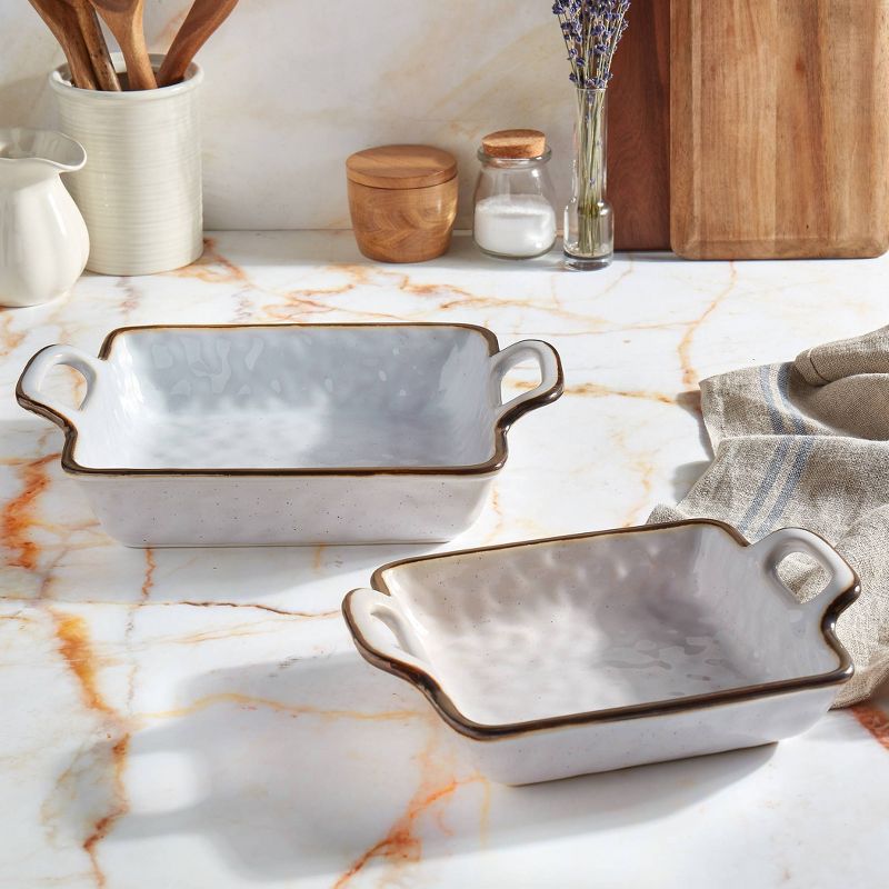 2pc Stoneware Geneva Nesting Baking Dish Set - Tabletops Gallery