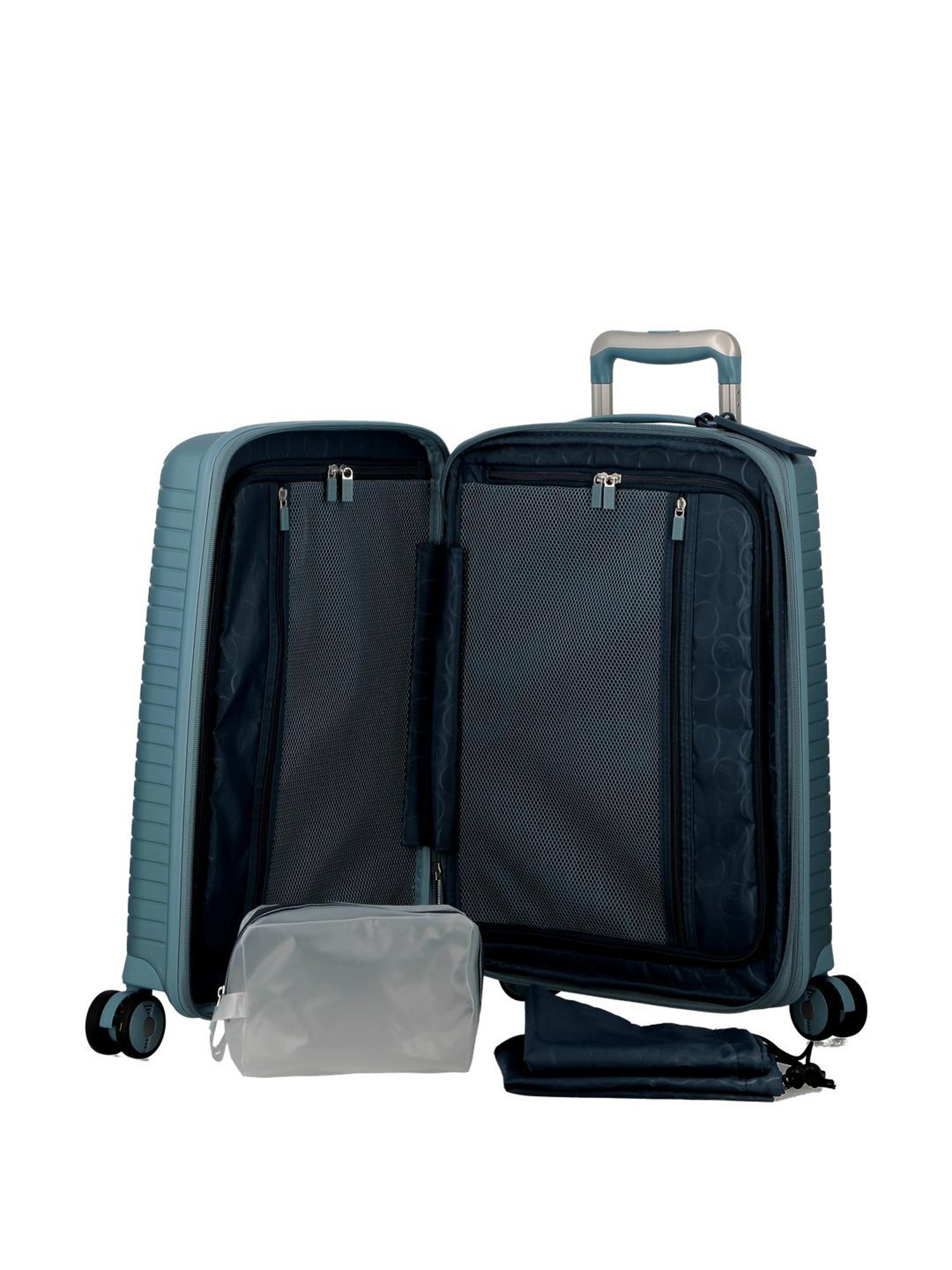 Jump Evae Light Blue 8 Wheels Medium Hard Cabin Trolley Bag