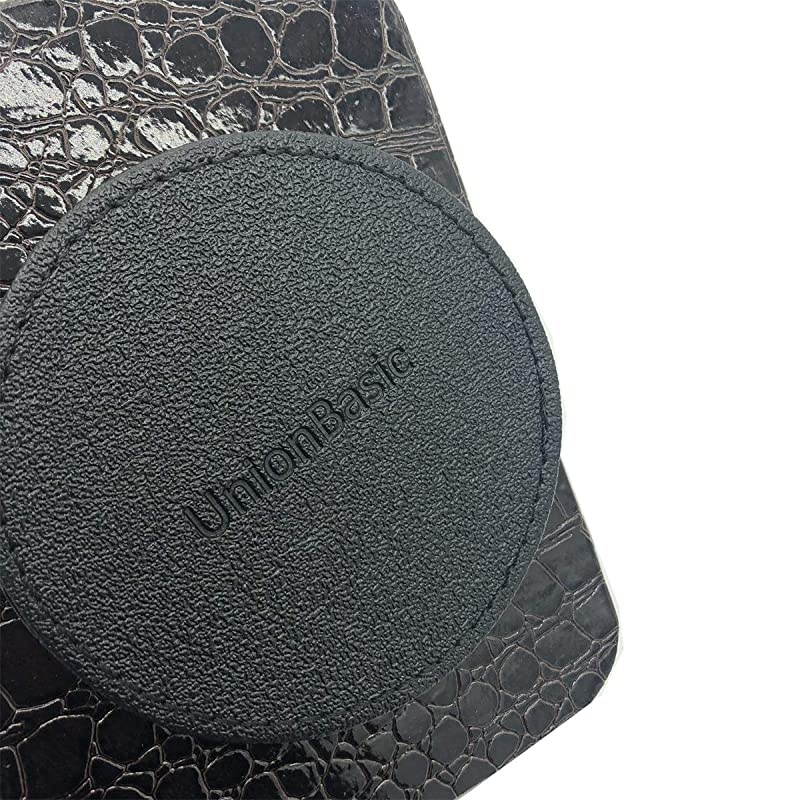 Colorful PU Leather 360 Degrees Rotatable Remote Control/Controller Organizer, Spinning TV Guide/Mail/Media Desktop Organizer Caddy Holder (Black)