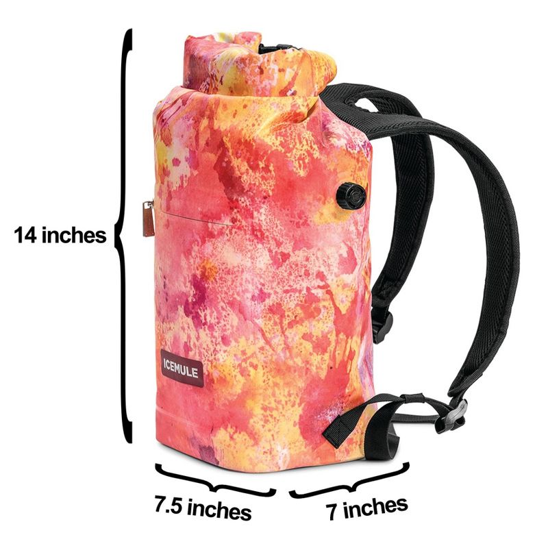 IceMule 1007-DT Jaunt Small Collapsible Portable Soft Sided Roll Top 9 Liter 6 Can Lightweight Insulated Waterproof Leak Proof Backpack Cooler Bag