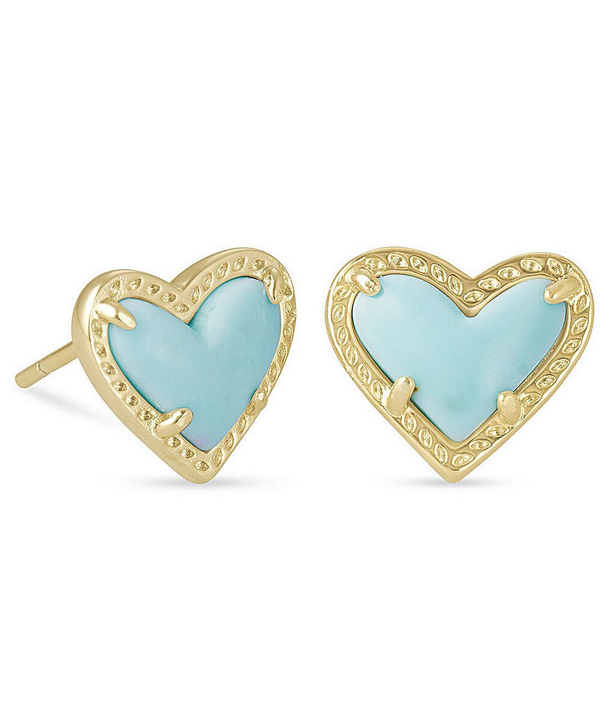 Kendra Scott Ari Heart Gold Stud Earrings