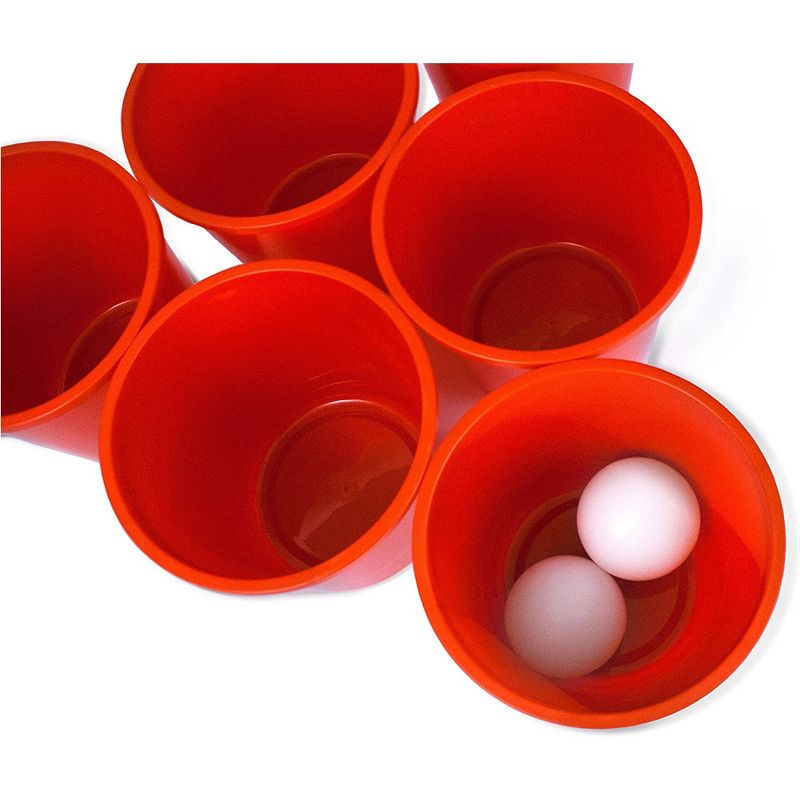 Yard Games Giant Outdoor Yard Pong Activity Party Set w/ 12 Buckets & 2 Balls Bundle w/ Giant Outdoor Indoor Wooden Dice Set w/ Scorecards & Case