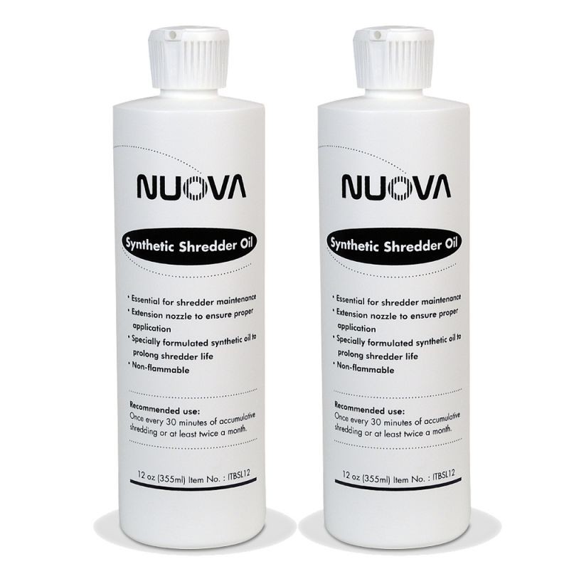 2-Pack Nuova Synthetic Paper Shredder Oil, 12 oz. Bottle with Flip Top Cap