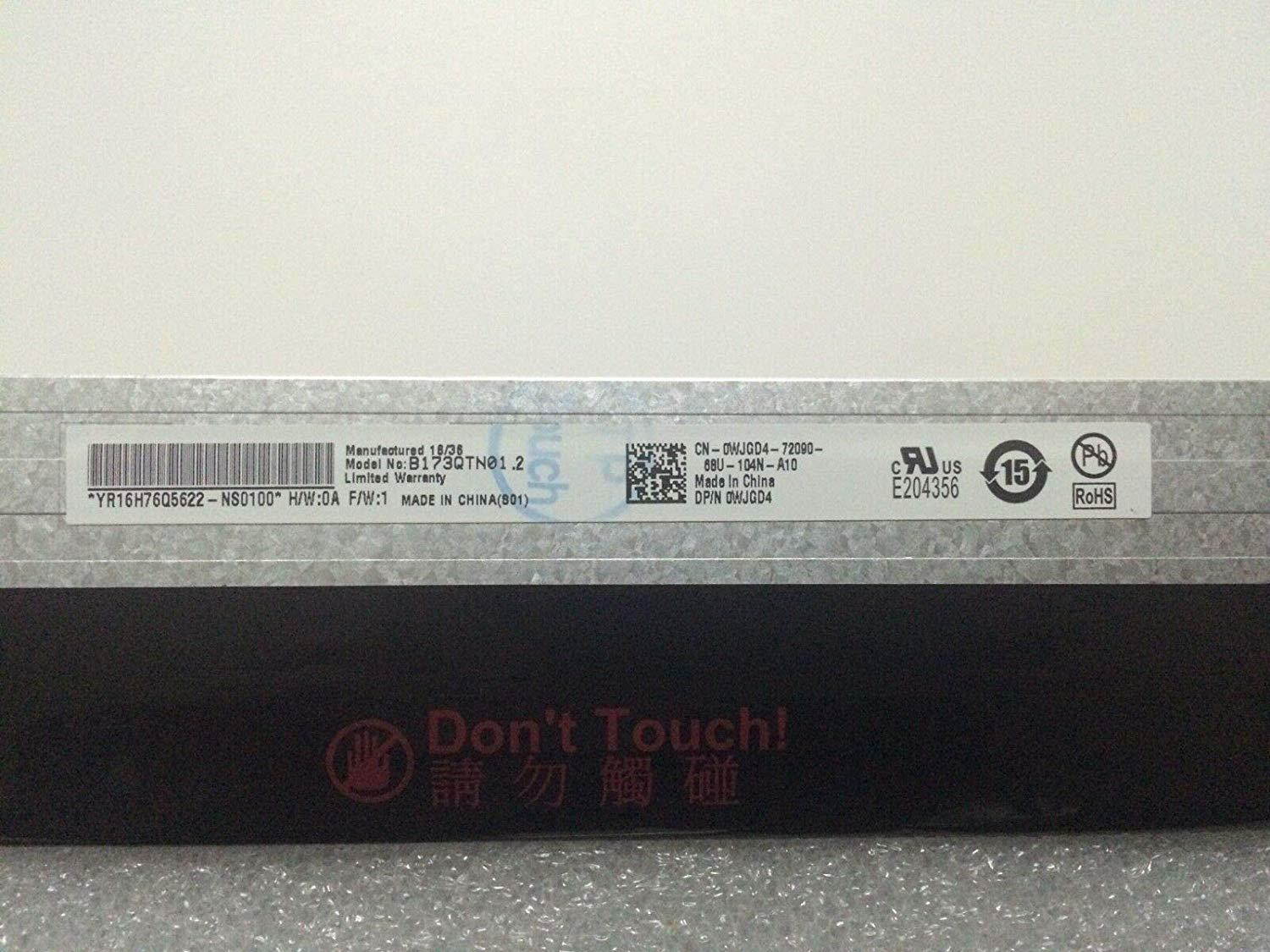 17.3" 2560x1440 3D 120HZ 40pin edp LCD Screen B173QTN01.2 for Dell Alienware M17 R4 DP/N:0WJGD4