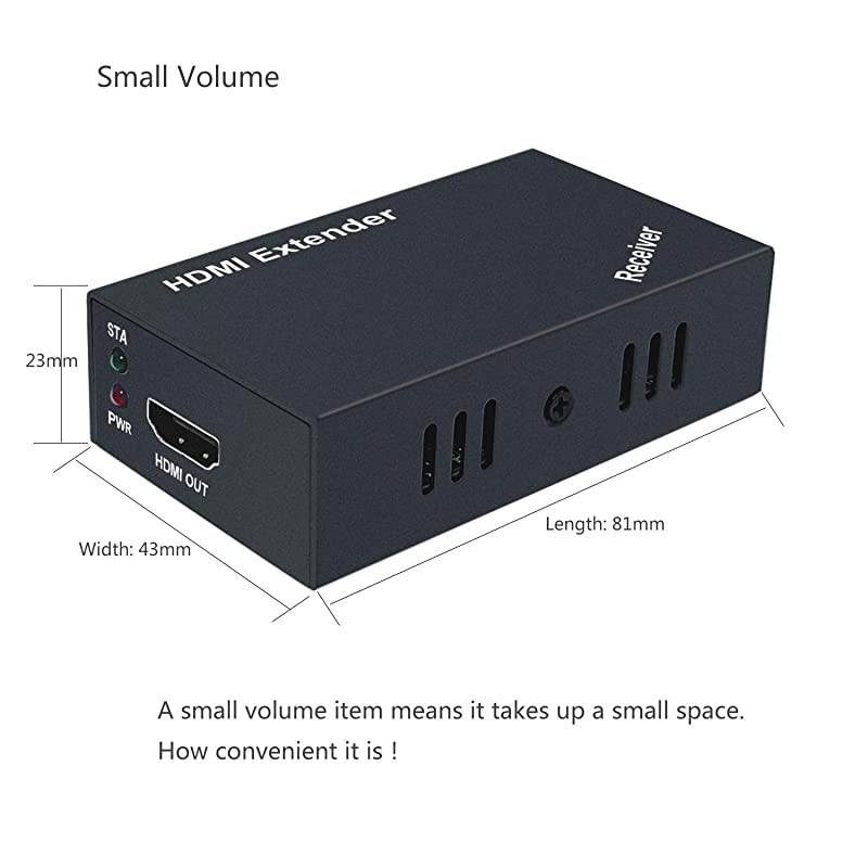 Extender with Loop Out Option 164ft Extend Transmission1080P60Hz3D Over Cat5eCat6Cat7 High Compatibility and POC Function
