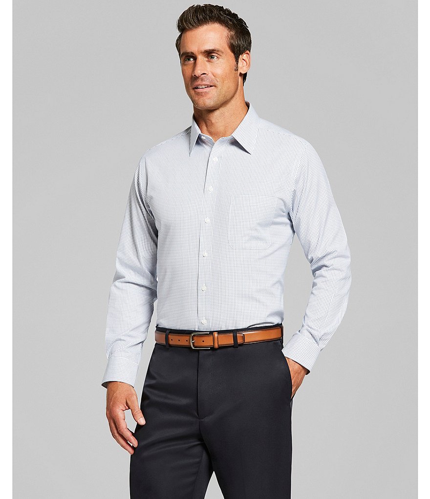 Hart Schaffner Marx Plaid Flat-Front Trouser Pants