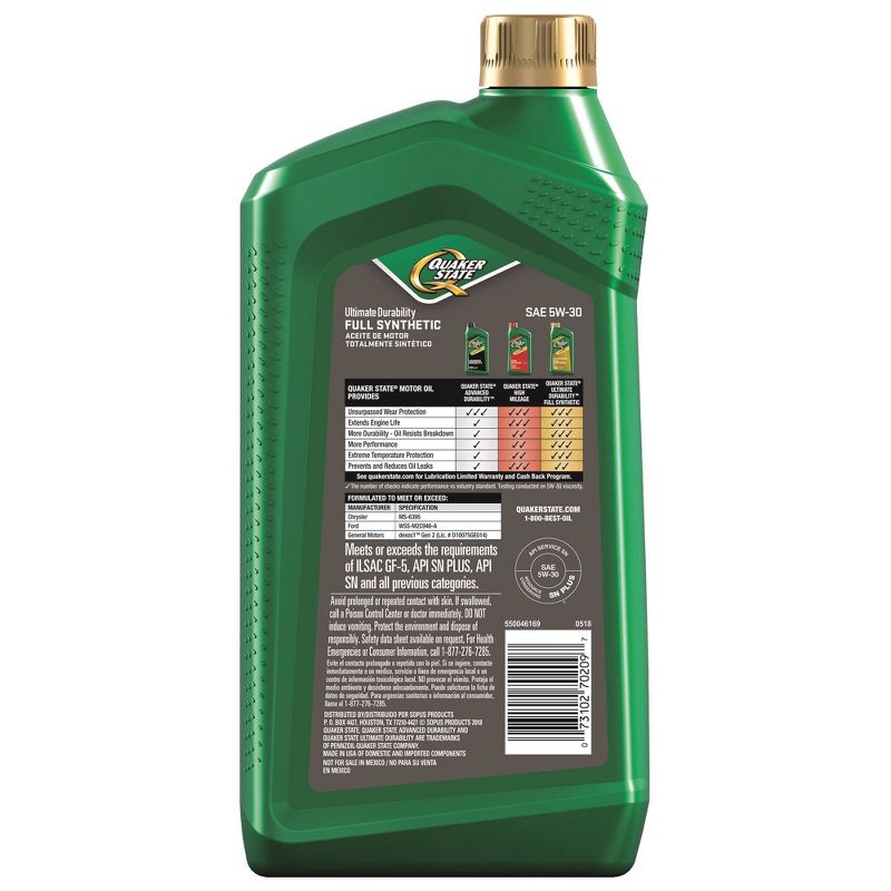 Quaker State 5W30 Synthetic Engine Oil