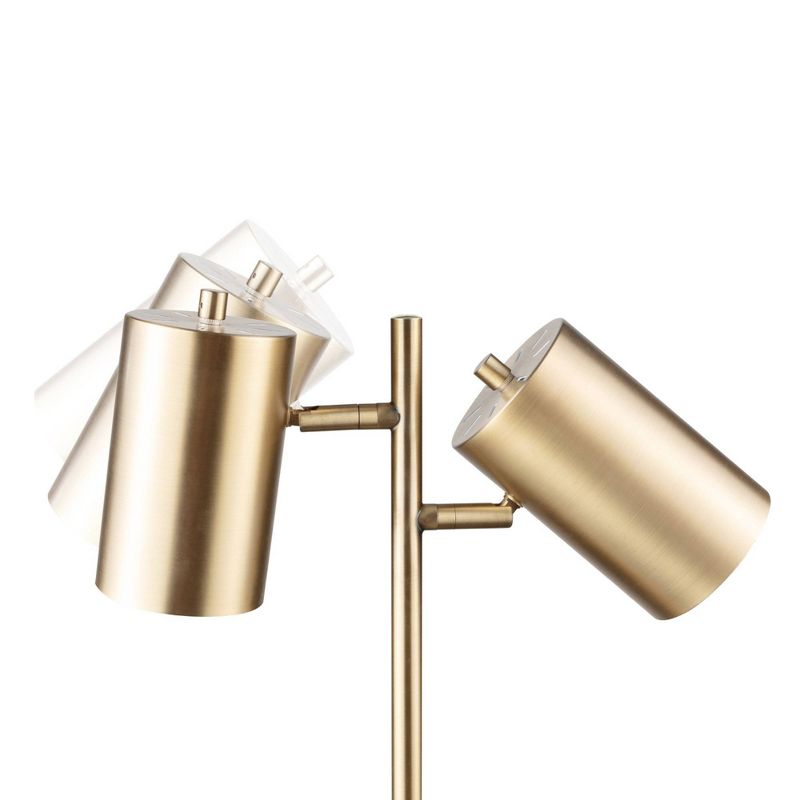 23" Iron/Seeded Glass Axel Farmhouse Industrial Task Lamp (Includes LED Light Bulb) Black - JONATHAN Y