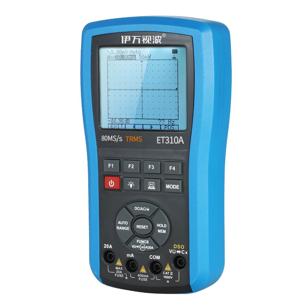 2 in 1 Multi-functional 20MHz 80MS/s Handheld Digital Storage Oscilloscope DSO Scope Meter True RMS Multimeter Auto/Manual Range with USB Communication Function