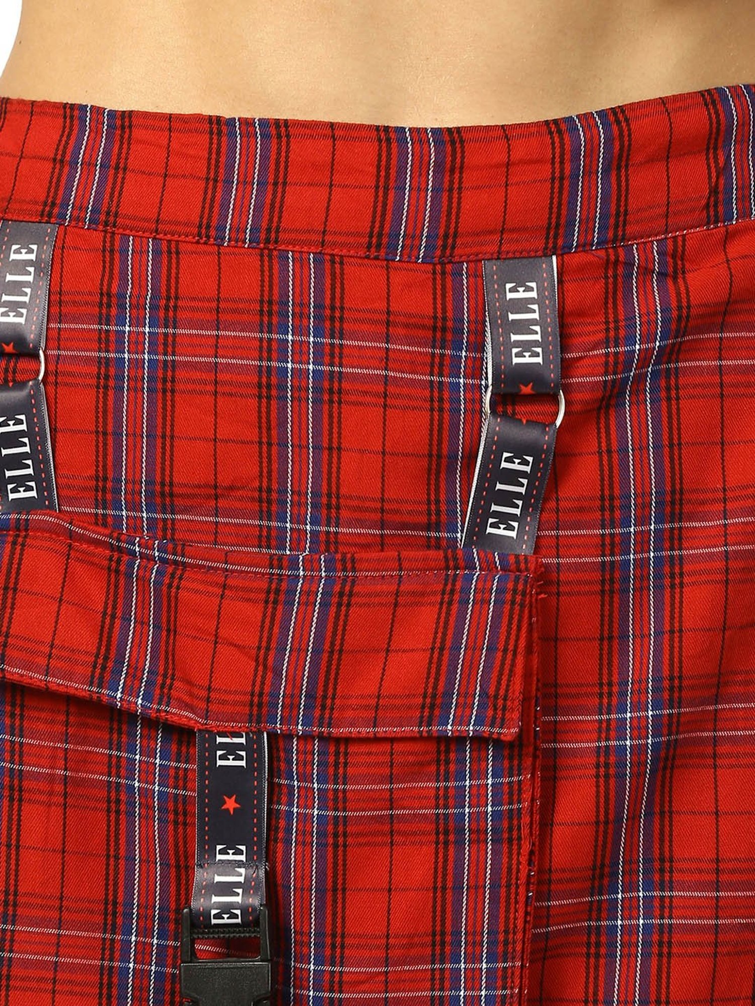 Elle Red Check Skort Skirt