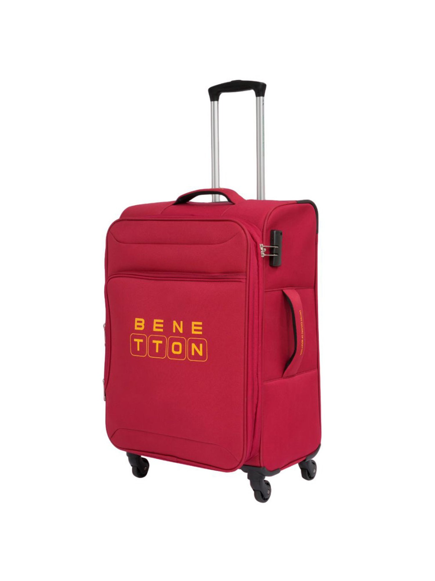 United Colors Of Benetton Macau Red Printed Soft Medium Trolley Bag - 68 Cms