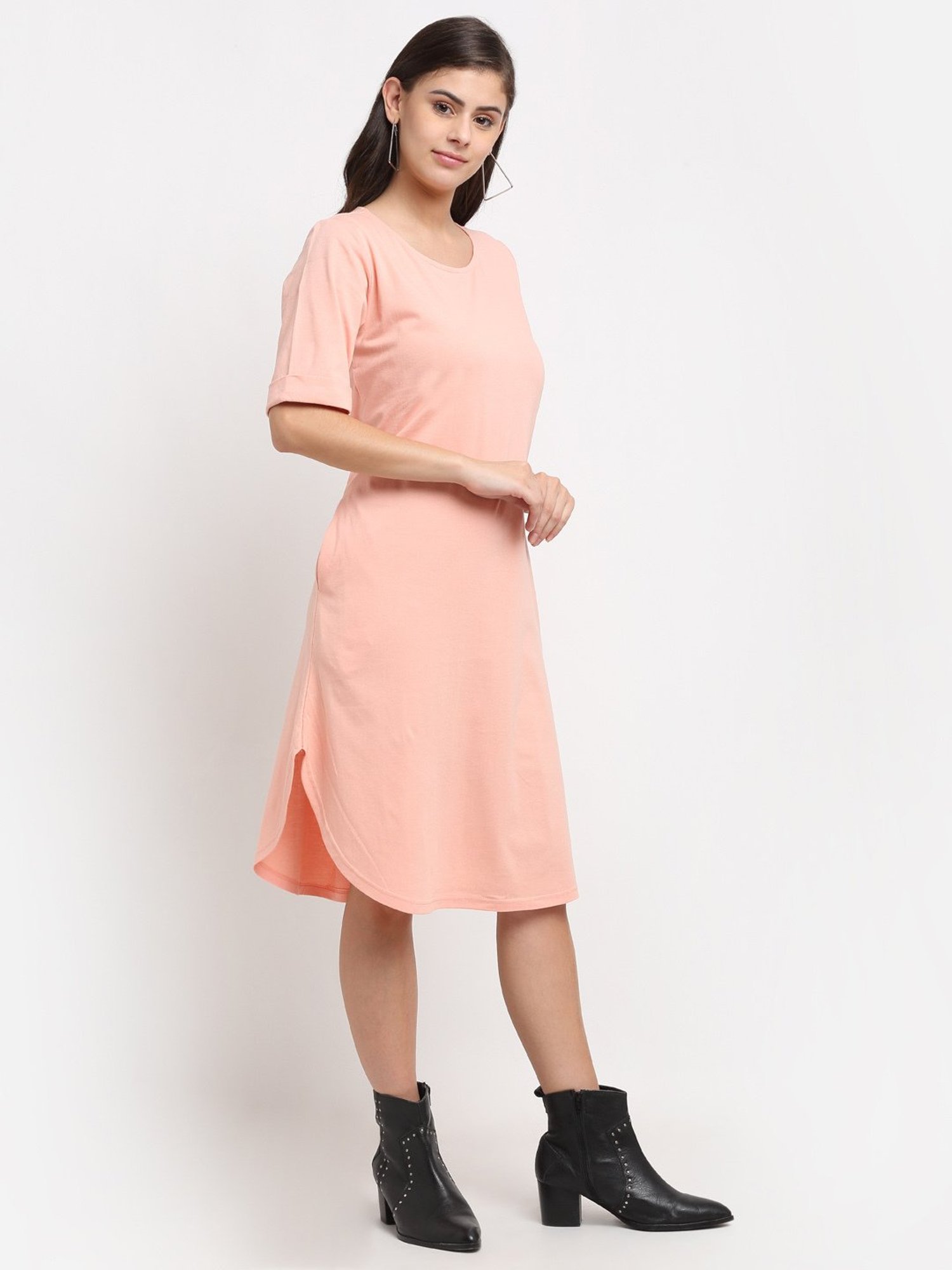 BRINNS Peach Midi A Line Dress