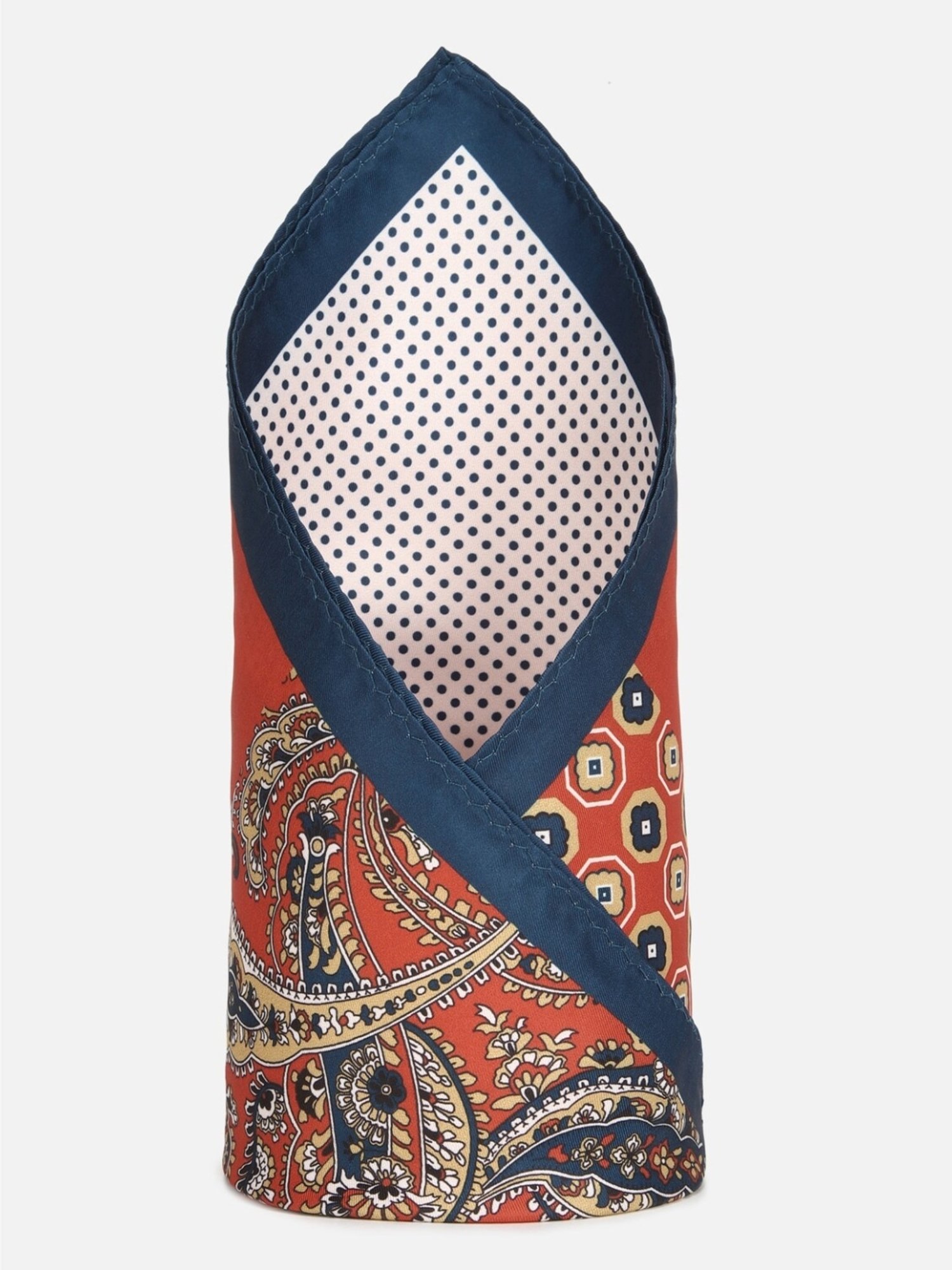Van Heusen Orange & Blue Floral Pocket Square