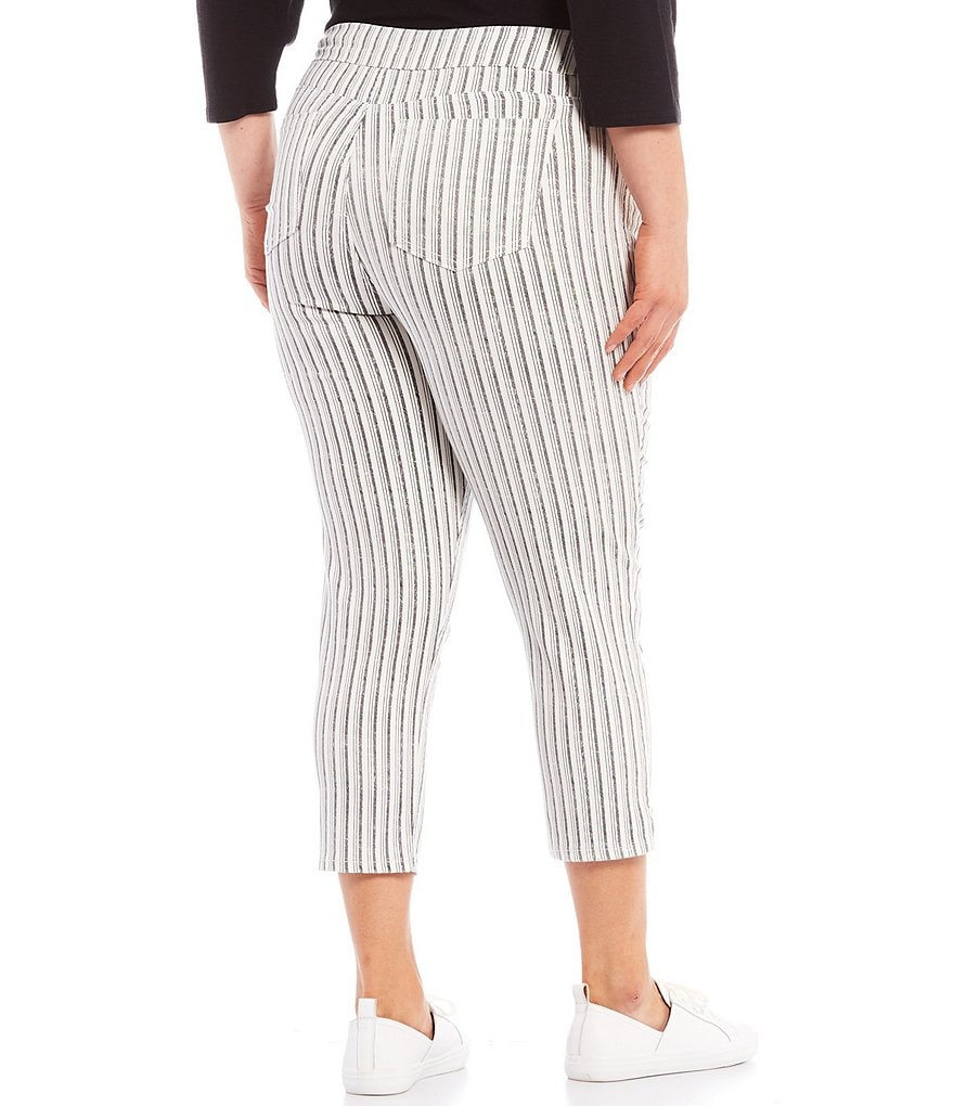 Westbound Plus Size the HIGH RISE fit Striped Crop Pull-On Pants