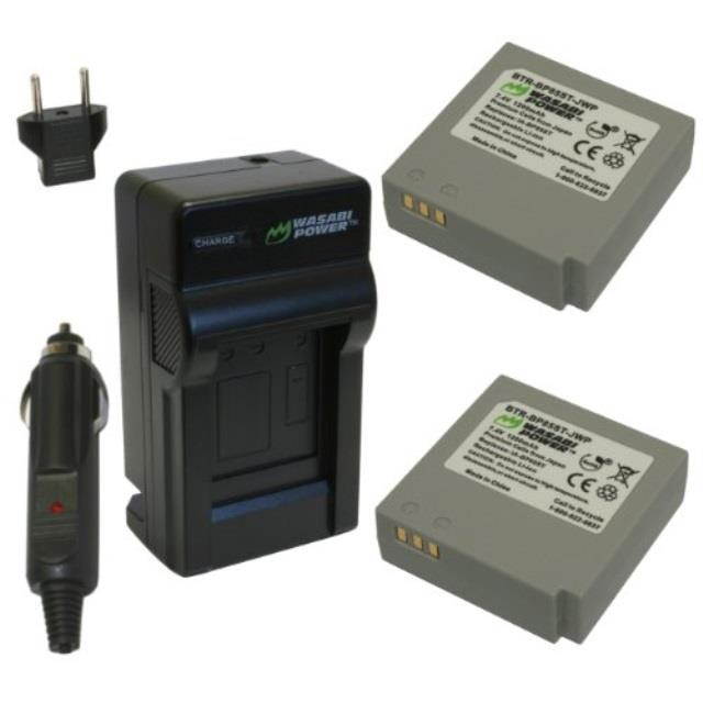 wasabi power battery 2pack and charger for samsung iabp85nf, iabp85st and samsung hmxh100, hmxh104, hmxh105, hmxh106, schmx10, schmx20c, scmx10, scmx20, smxf30, smxf33, smxf34, vphmx08, vphmx10, vphm