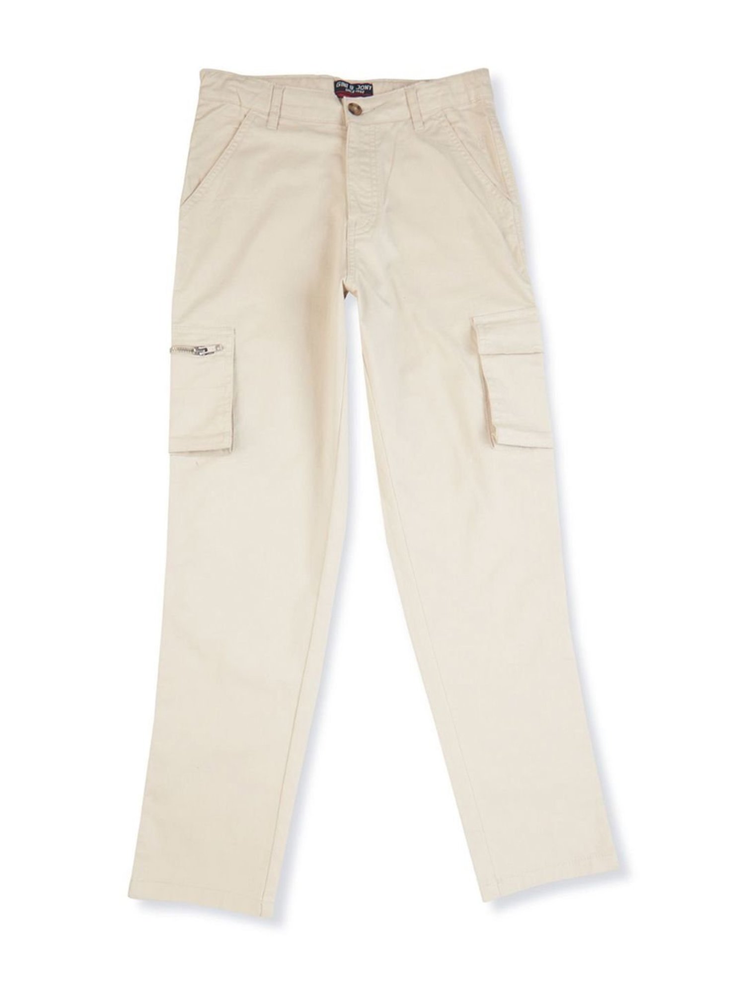 Gini & Jony Boys Beige Cotton Regular Fit Trousers
