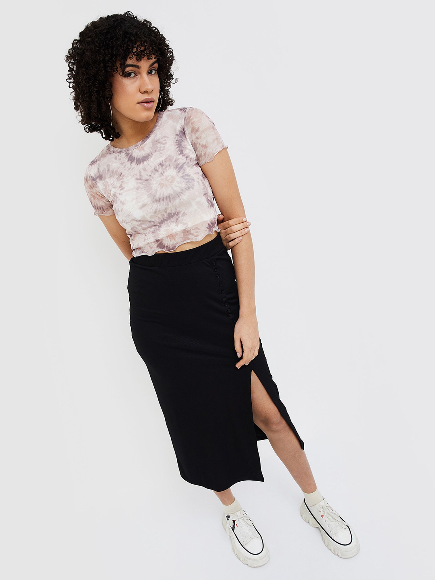 Ginger by Lifestyle Multicolor Printed Crop Top