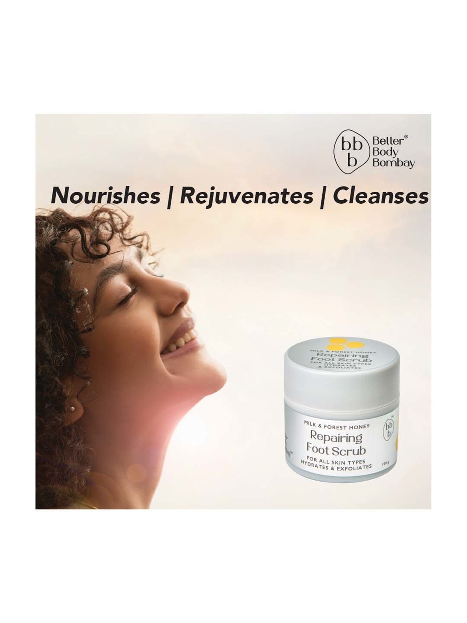 bbb Better Body Bombay Milk & Forest Honey Repairing Foot Scrub - 100 gm