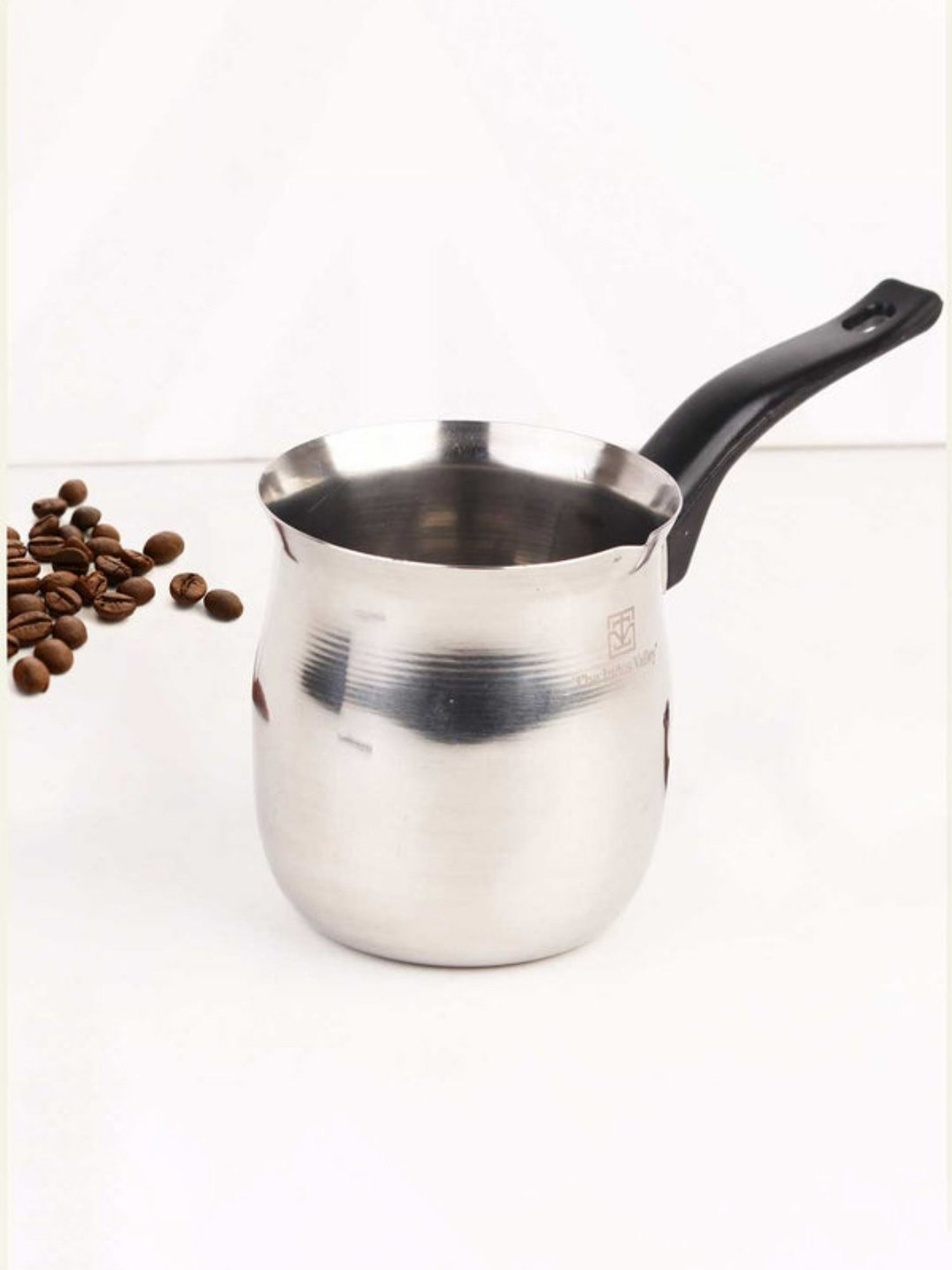 The Indus Valley Silver Stainless Steel Turkish Coffee Maker or Warmer (650 ML)