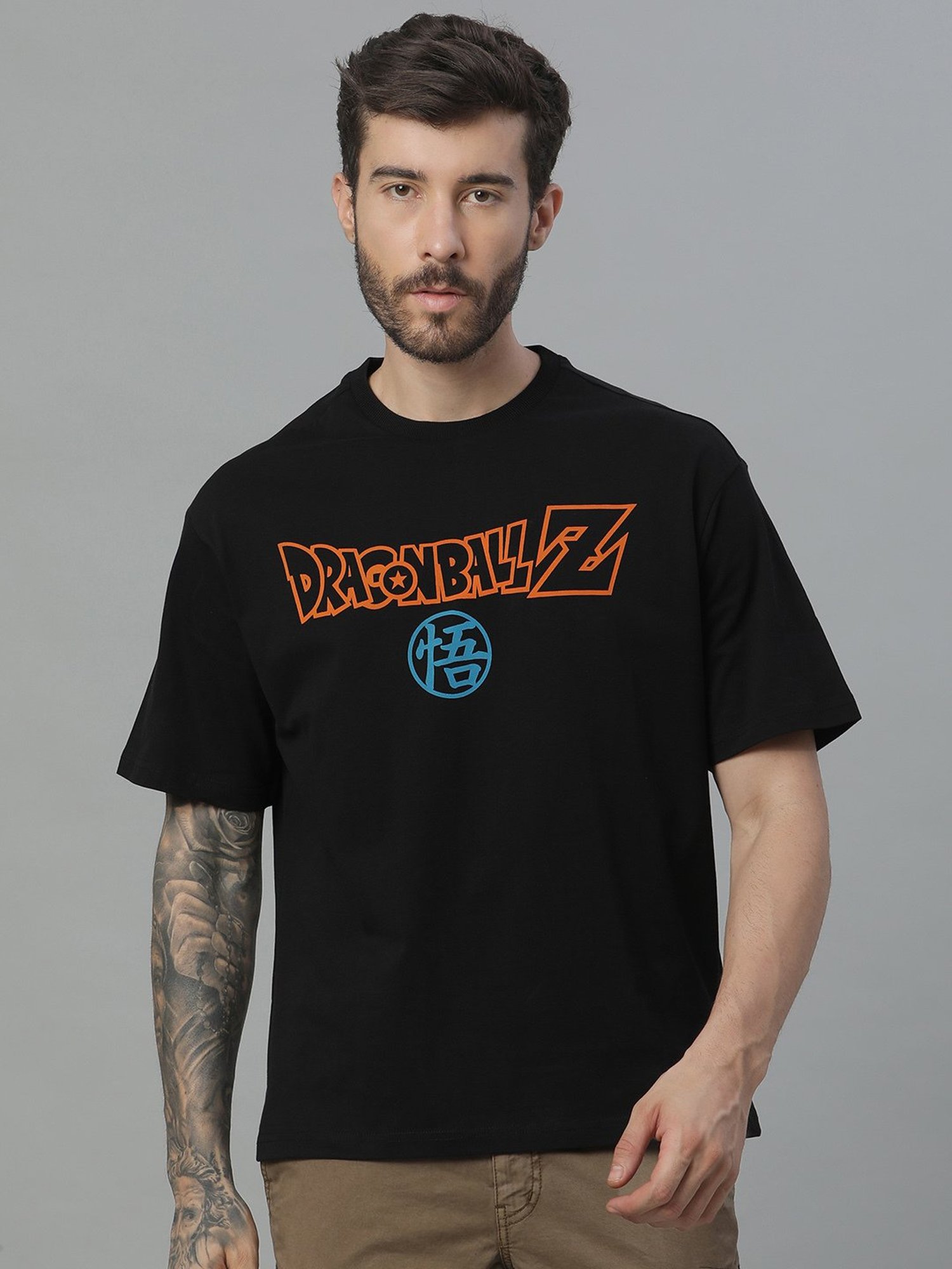 Free Authority Black Loose Fit Printed T-Shirt