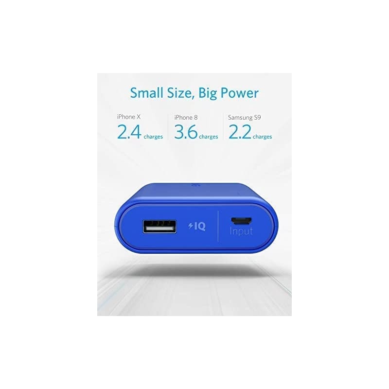 PowerCore 10000 Portable Charger, One of The Smallest and Lightest 10000mAh External Battery, Ultra-Compact High-Speed-Charging-Technology Power Bank for iPhone, Samsung Galaxy and More (Blue)