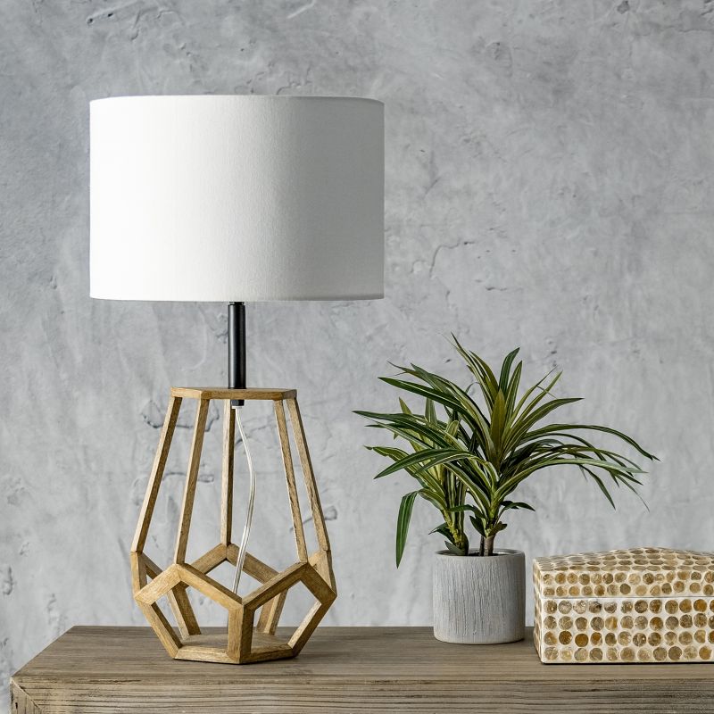 nuLOOM Chelsea 23" Wood Table Lamp Lighting - Natural 23" H x 12" W x 12" D
