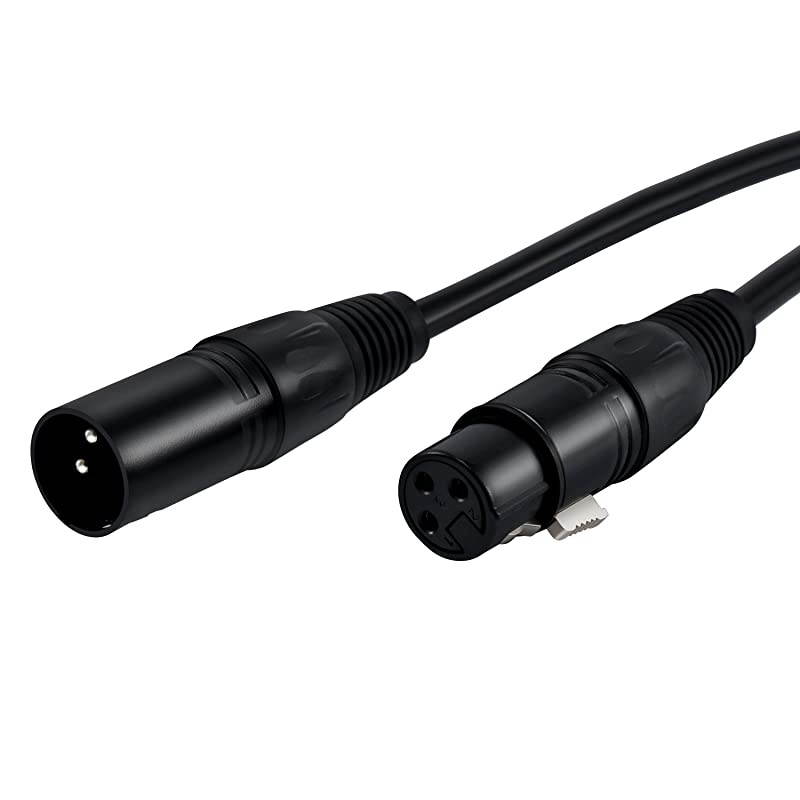6 Feet XLR Cable 6ft Microphone Cable Male to Female XLR Patch Cables Mic Cord for Audio Pack of 6, Black