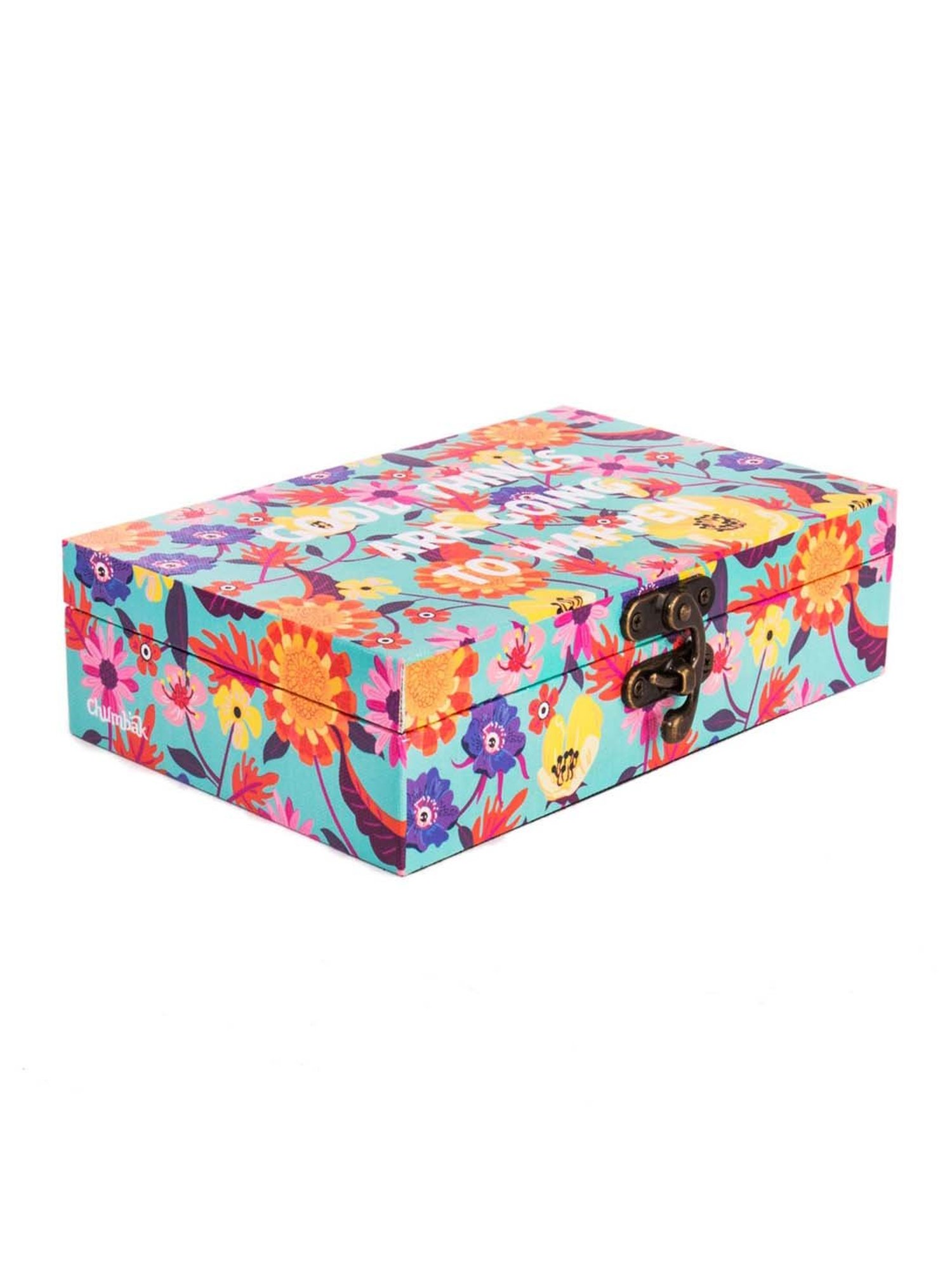 Chumbak Good Things Turquoise Storage Box - Set of 1